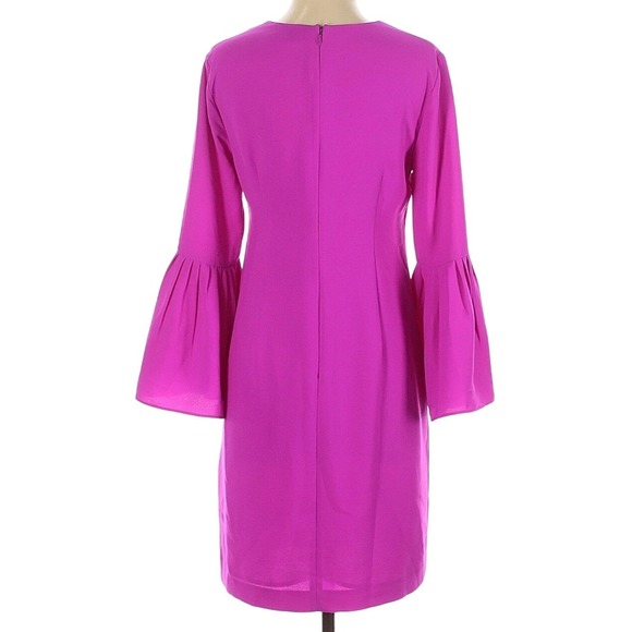 V-Neck Bell Sleeve Mini Dress Womens 10 Magenta NWT 783961-00 - Picture 4 of 8